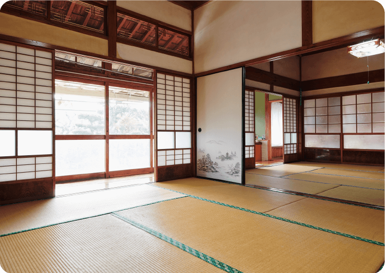 熊本 阿蘇の自然を眺めることができる広々とした畳で就寝